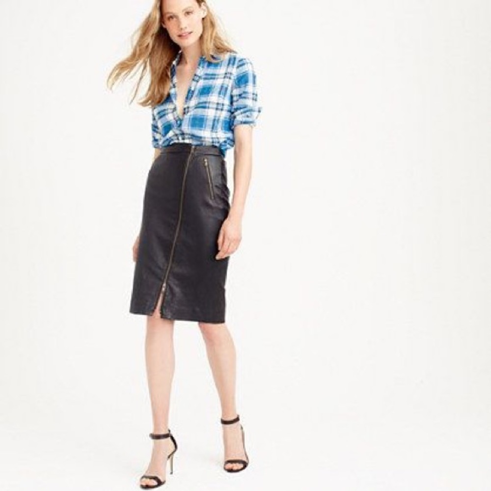J. Crew Collection Leather Skirt